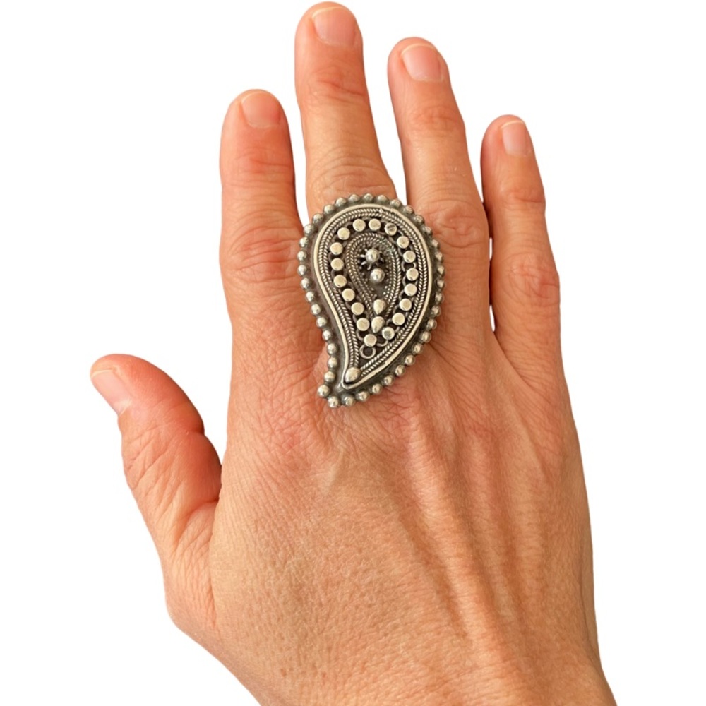 Sterling Silver Paisley Statement Ring